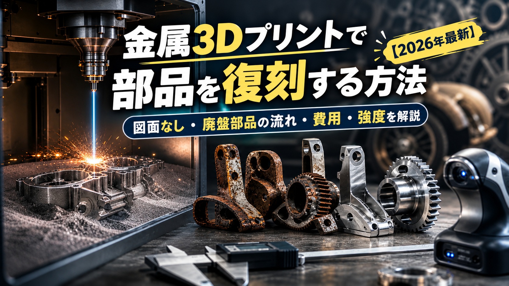 金属3Dプリントで部品を復刻する方法｜図面なし・廃盤部品の流れ・費用・強度を解説【2026年最新】